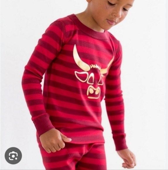 Hanna Andersson Ferdinand Collection Kids Stripped Red Pajama Set Size 5 - Picture 1 of 5